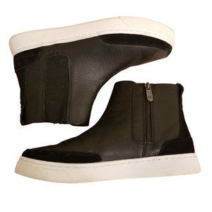 Timberland 9 Black High Top Side Zip Ankle‎ Boots Leather Chelsea ATLANTA